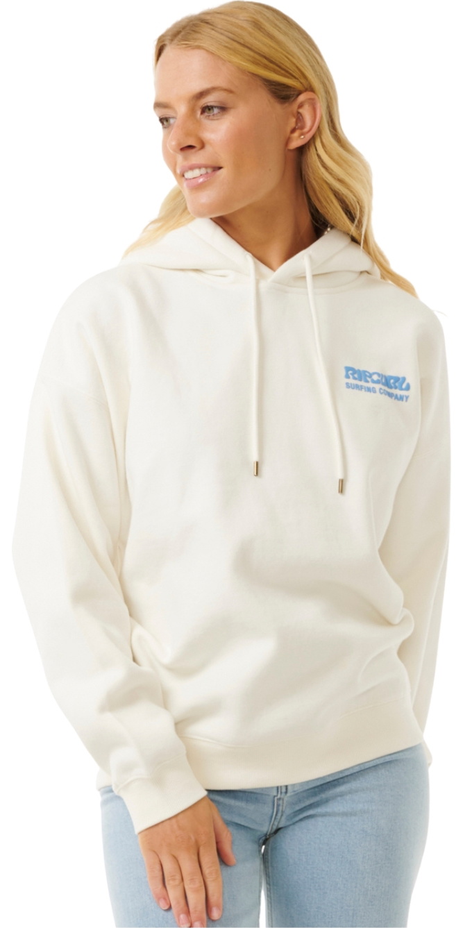 Rip Curl Da Donna Bone 2024 Surf Puff Heritage Felpa Con Cappuccio 06AWFL  Blu Brillante