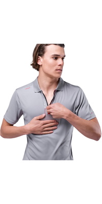 2025 Zhik Da Uomo UVActive Short Sleeve Zip Polo ATP-0085-M-GRY - Grey