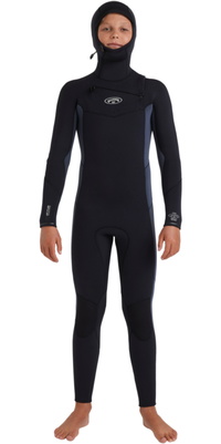 2025 Billabong Bambino Absolute Natural 5/4mm Chest Zip Con Cappuccio Muta 24CW193508 - Blue Combo