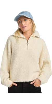 2025 Billabong Da Donna Felpa Con Mezza Zip Lost Heaven EBJSW00135 - Whitecap