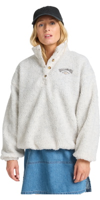 2025 Billabong Da Donna Run The Road Pullover Felpa EBJPF00113 - Whitecap