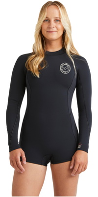 2026 Billabong Da Donna Spring Fever Natural 2mm Back Zip Muta Primaverile ABJW400133 - Black