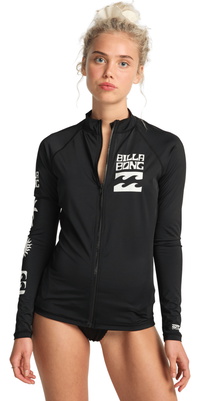 2026 Billabong Da Donna Surf Capsule Gilet In Lycra Con Zip Intera EBJWWR03034 - Black