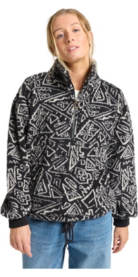 2025 Billabong Da Donna Felpa Con Cappuccio Time Off EBJPF00112 - Black Pebble