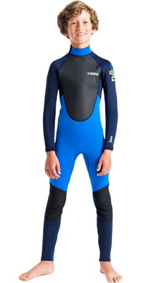 2026 C-Skins Bambino Element 3/2mm Back Zip Muta C-EL32STJ - Cyan / Slate / Multi