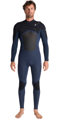 2026 C-Skins Da Uomo NuWave ReWired 3/2mm Chest Zip Muta C-NRW32MCZ - Bluestone X / Black