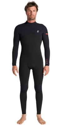 2026 C-Skins Da Uomo NuWave Session 3/2mm Back Zip Muta C-NSE32MBZ - Black / Black X / Warm Red