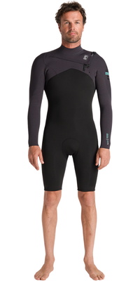 2026 C-Skins Da Uomo NuWave Session 3/2mm Chest Zip Muta Primaverile Muta C-NSE32SPM - Black / Meteor X / Petrol