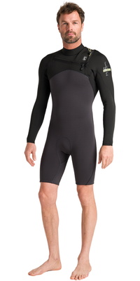 2026 C-Skins Da Uomo NuWave Session Lite 2/2mm Manica Lunga Chest Zip Muta Primaverile C-NSEL22SPM - Meteor / Black