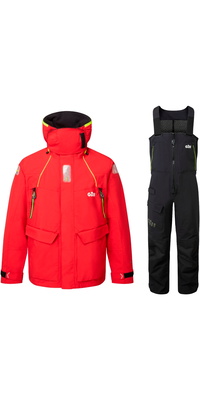 2026 Gill Da Uomo OS2 Giacca E Pantaloni Da Vela Offshore GMOOJATCSRB - Rosso / Black