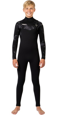 2025 Gul Bambino Echo Natur 3/2mm Chest Zip Muta EC1329-BKSM - Black / Smoke