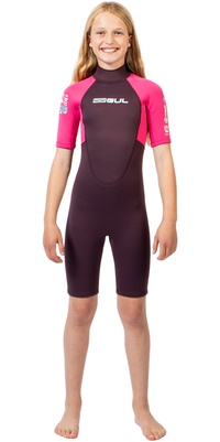 2026 Gul Bambino G-Force Natur 3/2mm Back Zip Shorty Muta GF3307-PUPI - Purple / Pink