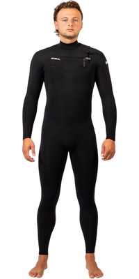 2026 Gul Mens Echo Natur 3/2mm Chest Zip Wetsuit EC1327-BKBK - Black