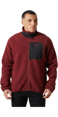 2025 Helly Hansen Da Uomo Panorama Pile Fleece Block Jacket 49460 - Mars Red