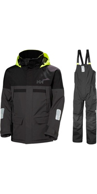 2026 Helly Hansen Da Uomo Pier 4.0 Jacket & Bib Sailing Suit HHMPJAPBBE - Ebony