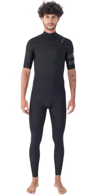 2025 Hurley Da Uomo Air 2/2mm Chest Zip Manica Corta Muta MFS0013212 - Black