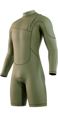 2025 Mystic Da Uomo The One 3/2mm Longarm Zip Free Shorty Muta 35000.250620 - Moss