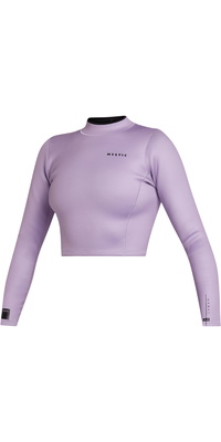 2025 Mystic Womens Lunar 2mm Long Sleeve Crop Top 35001.240221 - Pink / Purple