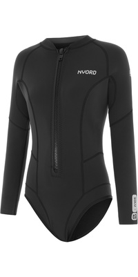 2026 Nyord Da Donna Solu Yulex 2/2mm Manica Lunga Front Zip Spring Shorty Muta SOLWHL22001-BLK - Black