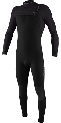 2025 ONeill Bambino Hyperfreak 5/4+mm Chest Zip Muta 5381 - Black / Temp Steel / Temp Steel
