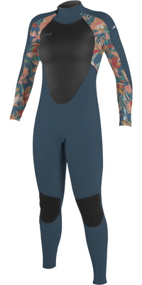 2025 ONeill Da Donna Epic 3/2mm Back Zip Muta 4213B - Copen Blue / Painted Tropics