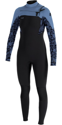 2025 ONeill Da Donna Epic 5/4mm Chest Zip Muta 5652 - Black / Stormy Palm / Fade Denim