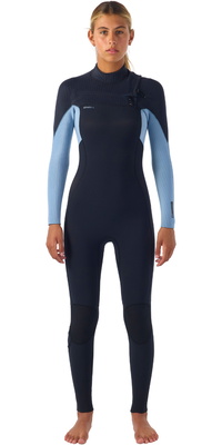 2025 ONeill Da Donna Hyperfreak 4/3+mm Chest Zip Muta 5349 - Black / Faded Denim