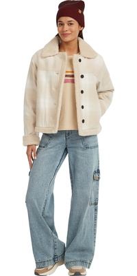 2025 O'Neill Da Donna O'Riginals Fleece Giacca Foderata 1500144 - Beige Check
