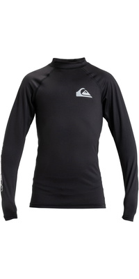 2026 Quiksilver Bambino Everyday Gilet In Lycra A Maniche Lunghe UPF50 AQBWR03065 - Black