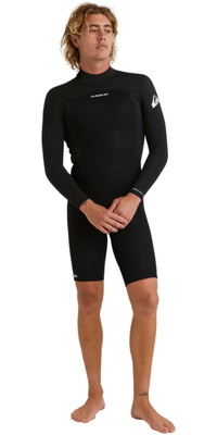 2026 Quiksilver Da Uomo Prologue 2/2mm Manica Lunga Back Zip Muta EQYW403024 - Black