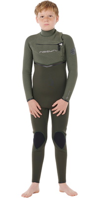 2026 Rip Curl Junior Flashbomb Pro 4/3mm Chest Zip Wetsuit 14JBFS - Deep Cactus