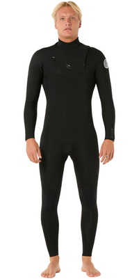 2026 Rip Curl Da Uomo Dawn Patrol 3/2mm Chest Zip Muta 16RMFS - Black