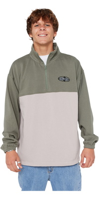 2025 Rip Curl Da Uomo Heritage Oval 1/4 Zip Crew 09XMFL - Cactus Green