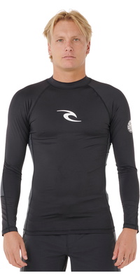 2026 Rip Curl Da Uomo Waves Perf Canotta In Lycra A Maniche Lunghe 16FMRV - Black