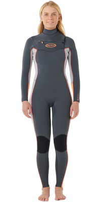 2025 Rip Curl Da Donna Dawn Patrol Pro 4/3mm Chest Zip Muta 16VWFS - Charcoal