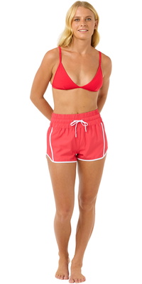 2025 Rip Curl Womens High Waist Retro Volley 3 Boardshorts 01QWBO - Hibiscus Red