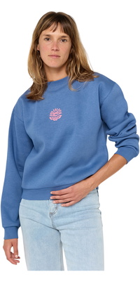 2025 Rip Curl Da Donna Icons Of Surf Relaxed Crew Fleece 09SWFL - Moonlight Blue