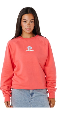 2025 Rip Curl Da Donna Luxe Surf Raglan Rilassato Crew 0ARWFL - Watermelon