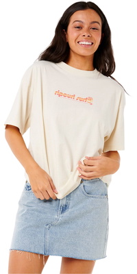 2025 Rip Curl Womens Neon Isles Heritage Tee 0IHWTE - Bone