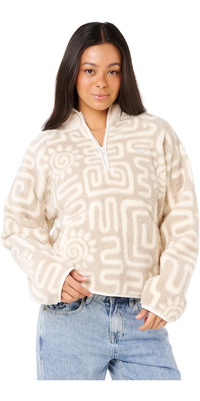 2025 Rip Curl Da Donna Sunset Luau 1/4 Zip Polar Fleece 0AGWFL - Bone