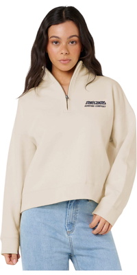 2025 Rip Curl Da Donna Surf Puff 1/4 Zip Fleece 07WWFL - Natural