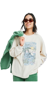 2025 Roxy Da Donna Maglietta A Maniche Lunghe Eastside Midweight ERJKT04357 - Parchment