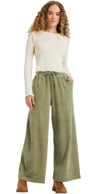 2026 Roxy Da Donna Pantaloni In Maglia Lekeitio ERJNP03691 - Oil Green