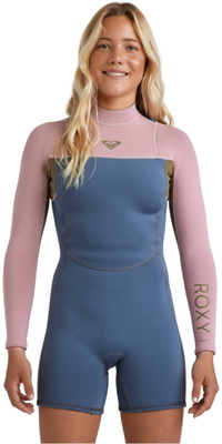 2026 Roxy Da Donna Prologue+ 2/2mm Manica Lunga Back Zip Muta Primaverile Muta 26BW243505 - Ash