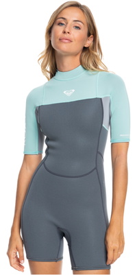 2025 Roxy Da Donna Prologue 2/2mm Back Zip Shorty Muta ERJW503037 - Ice Green