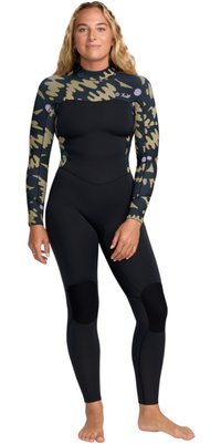 2025 Roxy Da Donna Swell Natural 4/3mm Back Zip Muta 26BW213512 - Black Floral
