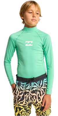2026 Billabong Bambino Canotta In Lycra A Maniche Lunghe Waves All Day EBBWR00100 - Acid Green