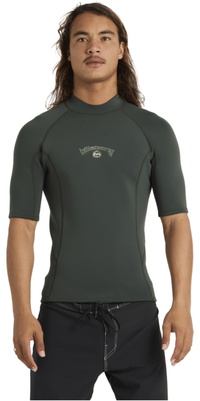 2026 Billabong Da Uomo Absolute Top In Neoprene A Maniche Corte ABYW900105 - Forest