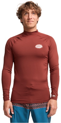 2026 Billabong Da Uomo Riedizione Della Canotta In Lycra A Maniche Lunghe EBYWR03026 - Burnt Red