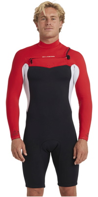 2026 Billabong Da Uomo Revolution Natural AI 2mm Manica Lunga Chest Zip Shorty Muta ABYW400128 - Deep Red